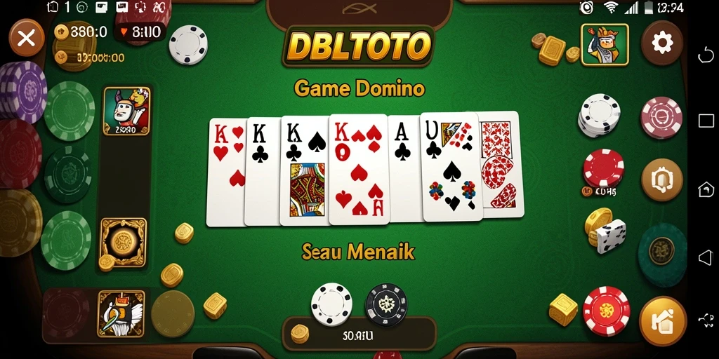 Tampilan gameplay seru DBLTOTO yang memukau saat bermain domino.