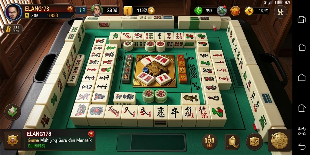 Screenshot ELANG178 menampilkan gameplay Mahjong yang seru.