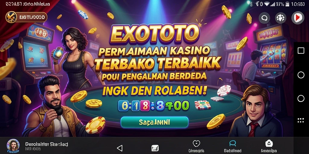 Screenshot gameplay EXOTOTO menampilkan aksi seru di meja kasino.