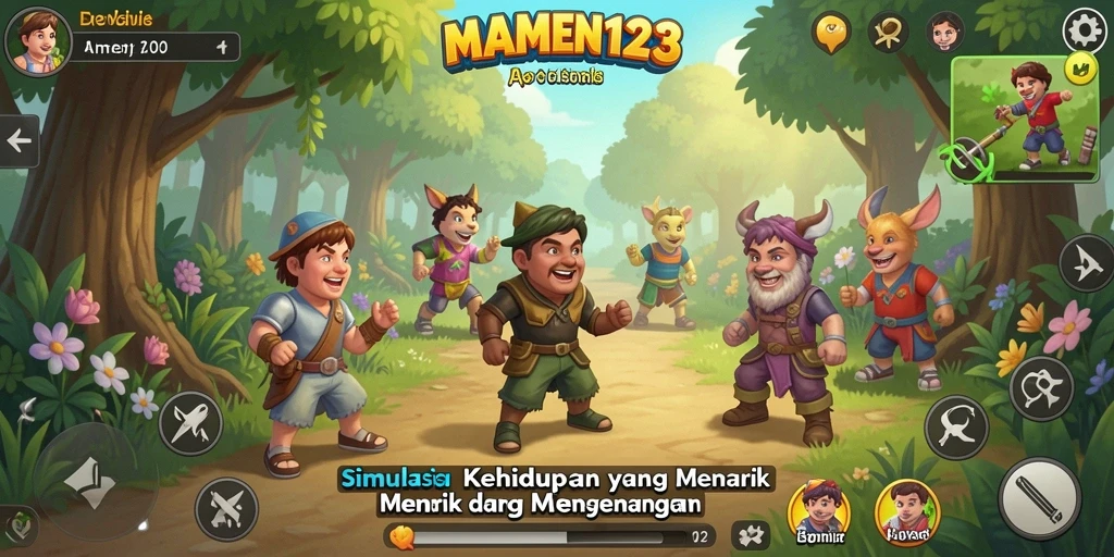 Tampilan gameplay yang menarik dalam MAMEN123 dengan grafis memukau.