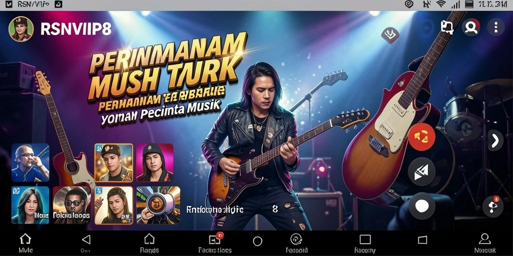 Screenshot gameplay RSNVIP8 yang menampilkan aksi permainan musik yang menyenangkan.