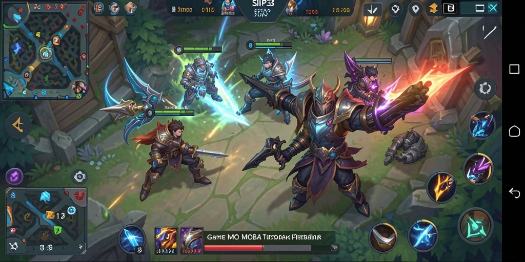 Screenshot gameplay SIP33 yang menunjukkan pertempuran seru antara dua tim.